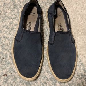 Clark's blue suede slip on